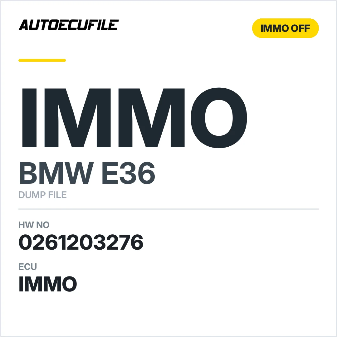 BMW 316I E36 0261203276 IMMO OFF DUMP