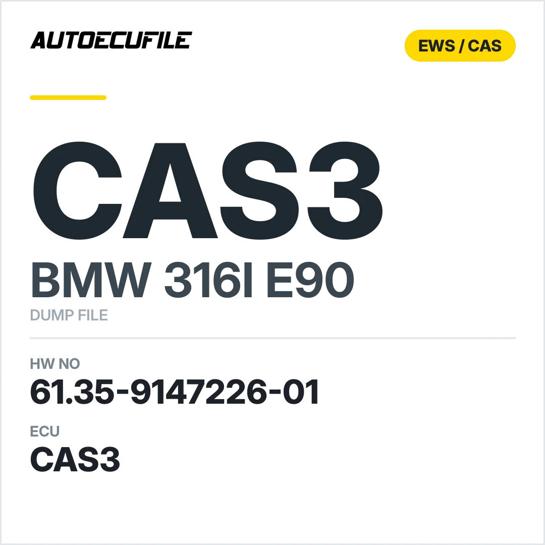 BMW 316I E90 CAS3 6135 9147226-01 DUMP