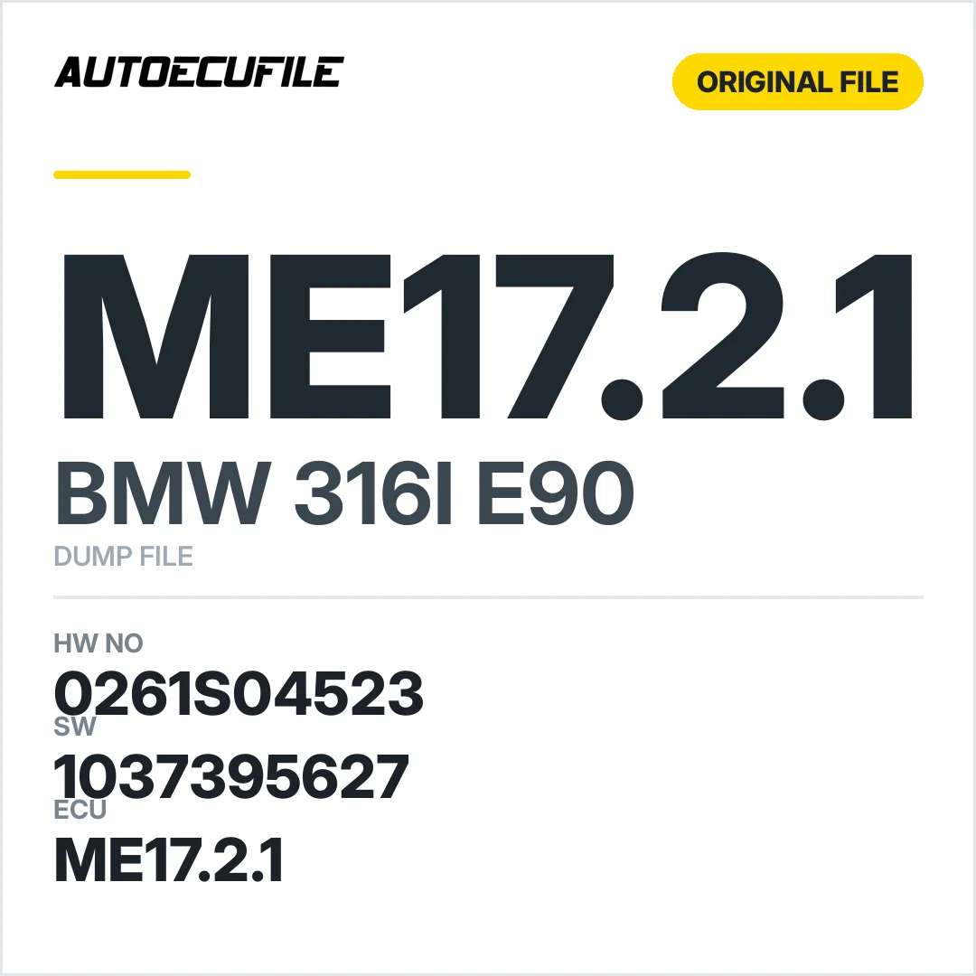 BMW 316I E90 ME17.2.1 0261S04523 1037395627 DUMP