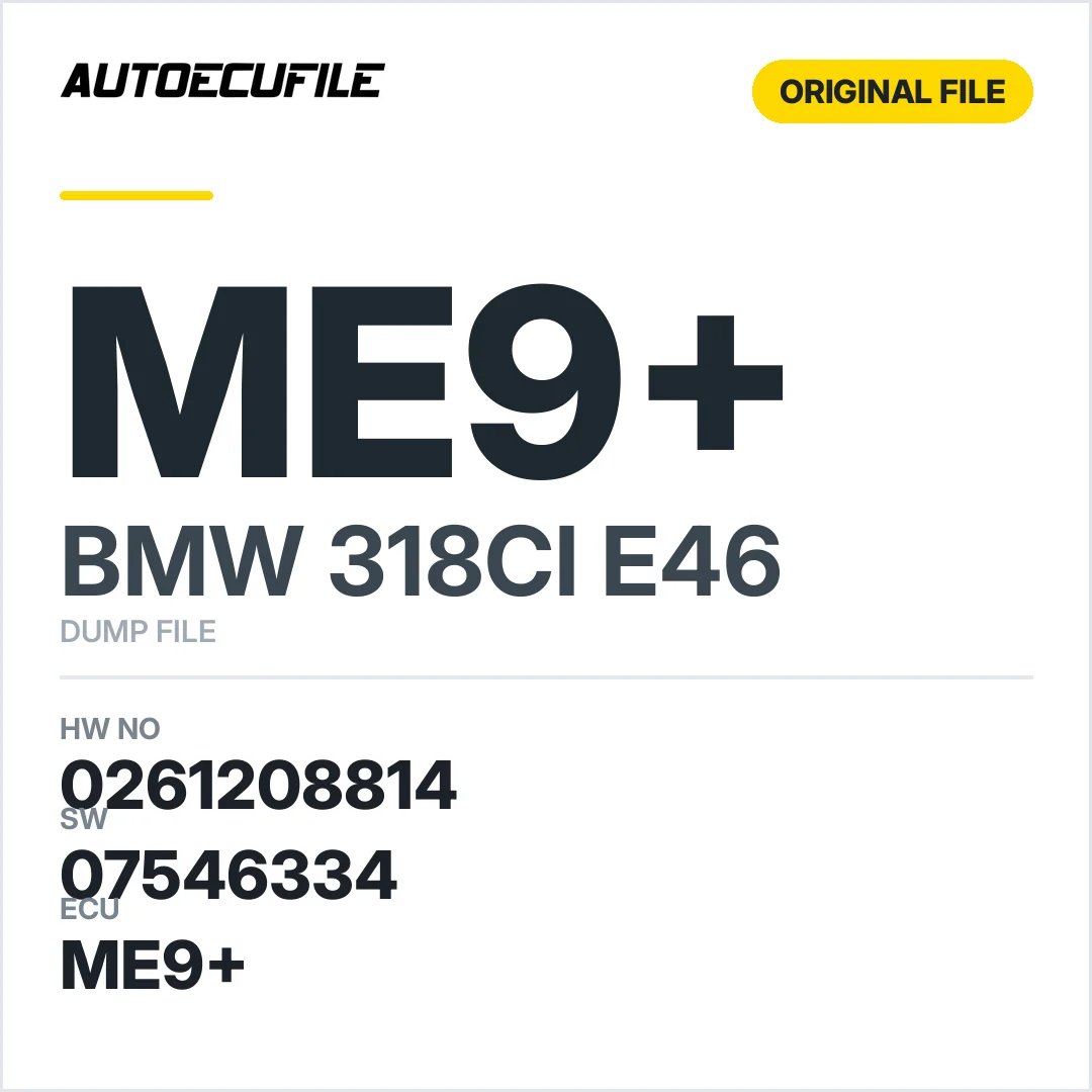 BMW 318CI E46 ME9+ 0261208814 07546334 DUMP
