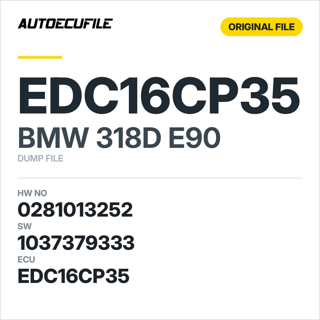 BMW 318D E90 EDC16CP35 0281013252 1037379333 DUMP