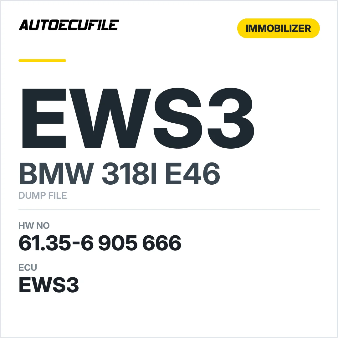 BMW 318I E46 EWS3 6135 6905666 DUMP