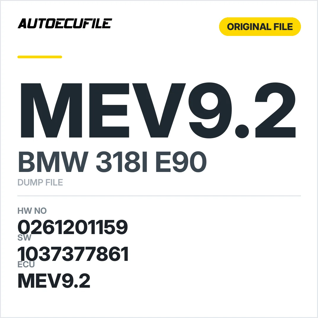 BMW 318I E90 MEV9.2 0261201159 1037377861 DUMP