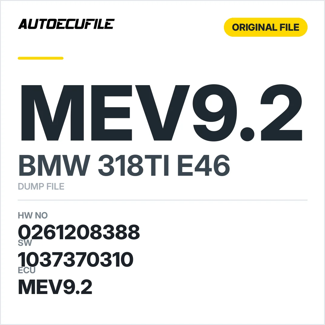 BMW 318TI E46 MEV9.2 0261208388 1037370310 DUMP