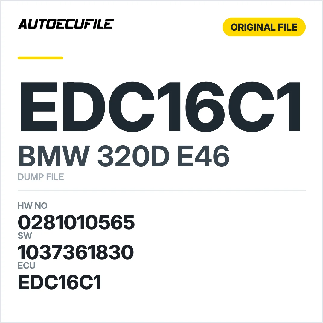 BMW 320D E46 EDC16C1 0281010565 1037361830 DUMP