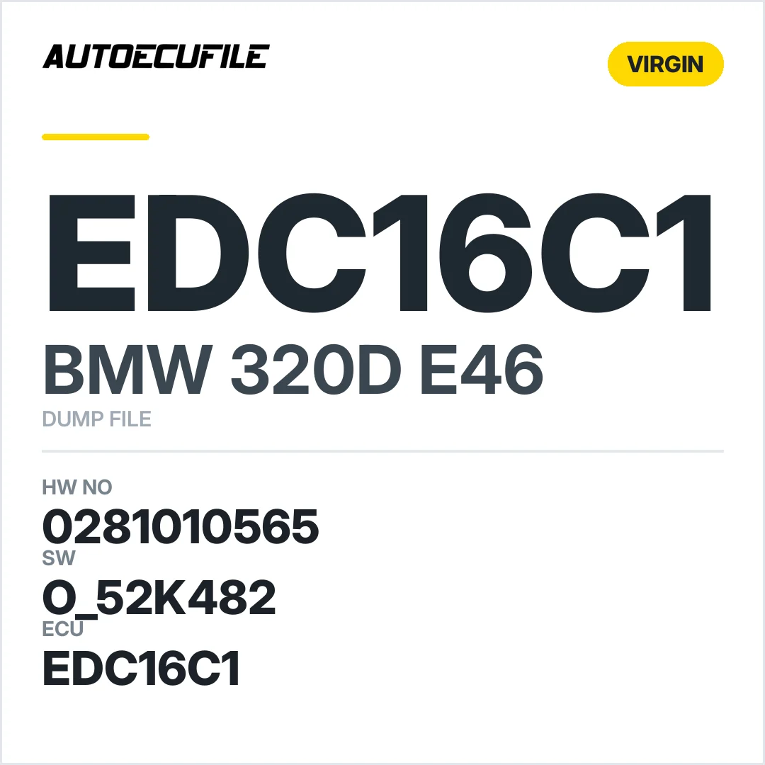 BMW 320D E46 EDC16C1 0281010565 1037361858 O_52K482 VIRGIN DUMP