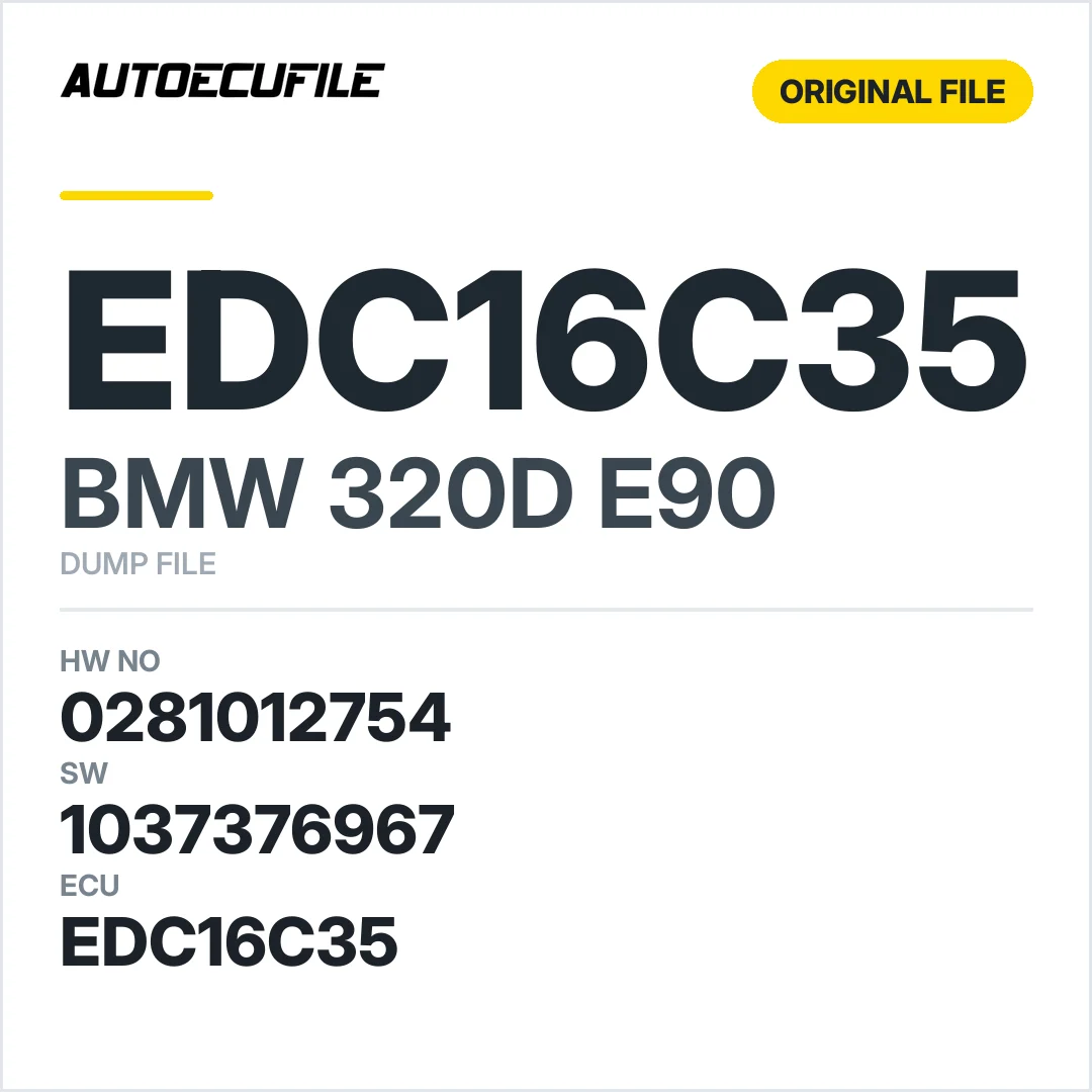BMW 320D E90 EDC16C35 0281012754 1037376967 O 827934  DUMP