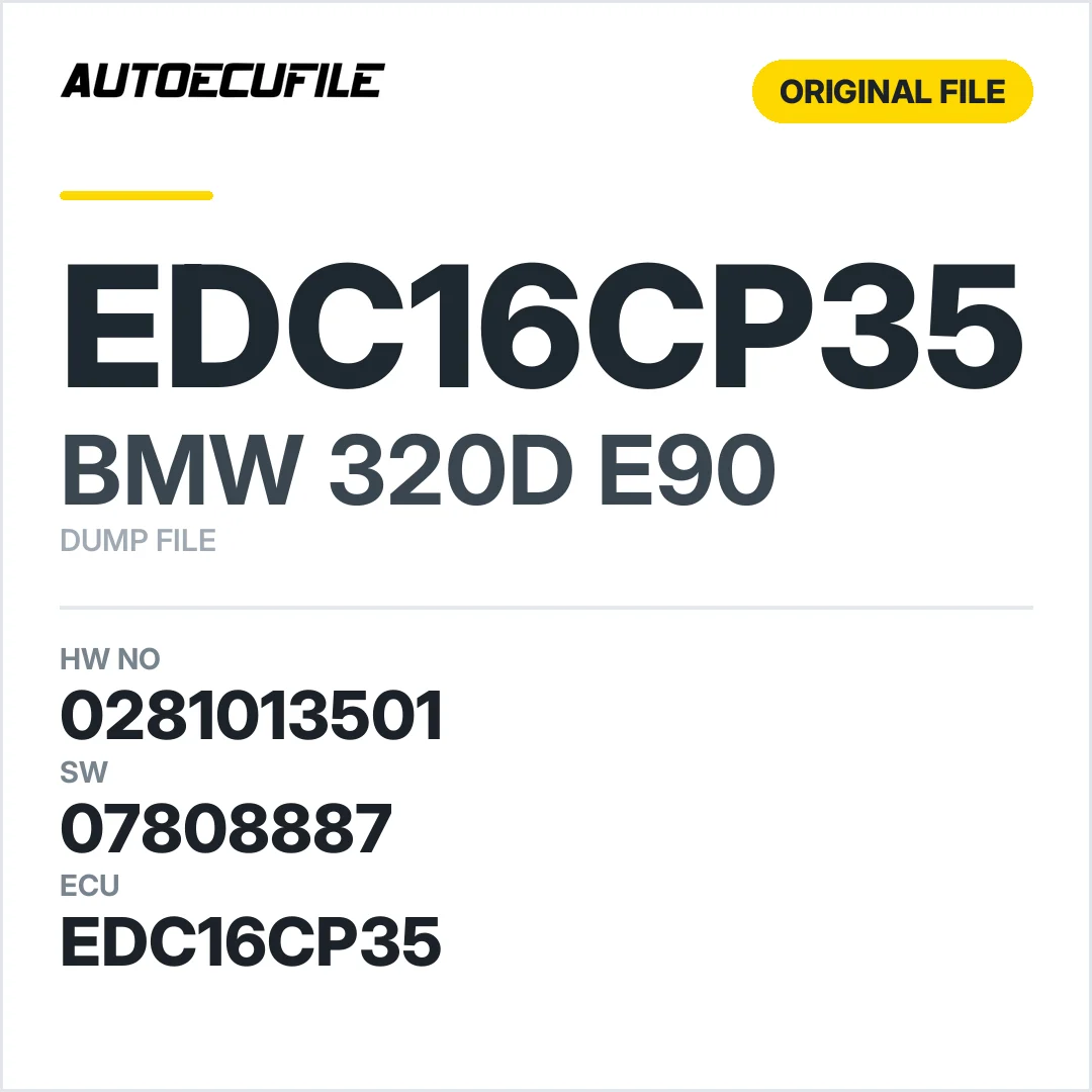 BMW 320D E90 EDC16CP35 0281013501 07808887 O M27947 DUMP