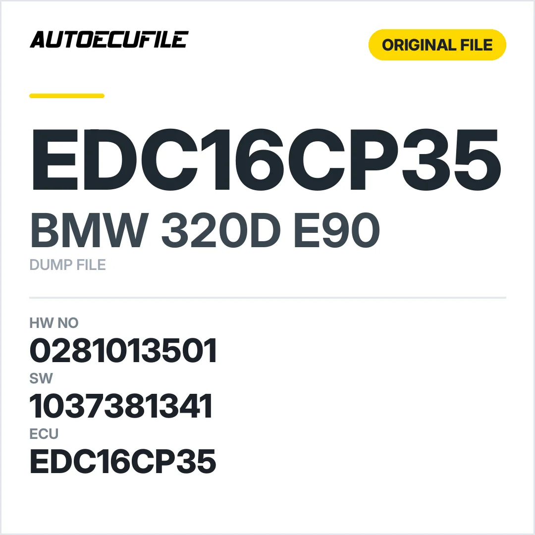 BMW 320D E90 EDC16CP35 0281013501 1037381341 DUMP