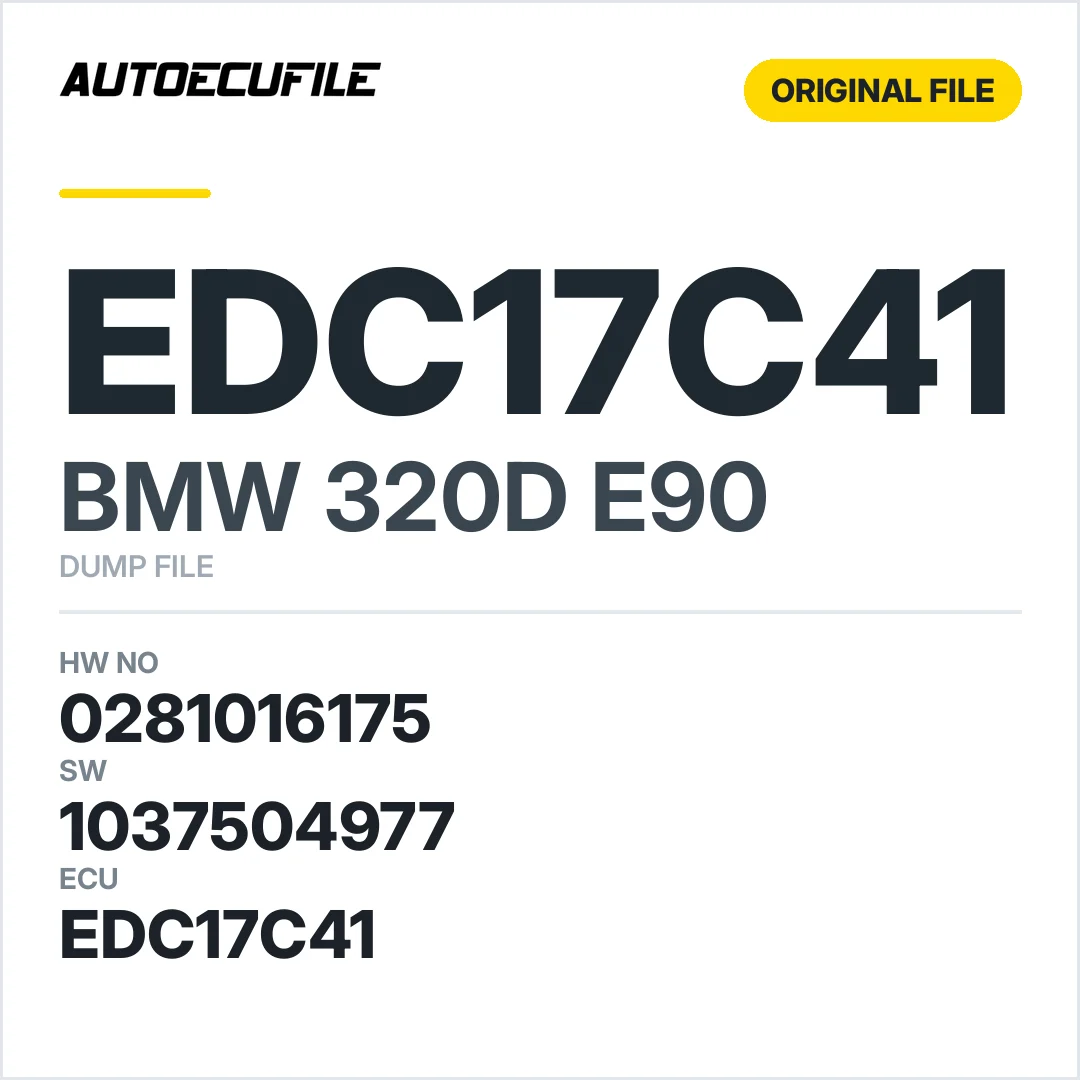 BMW 320D E90 EDC17C41 0281016175 1037504977 DUMP