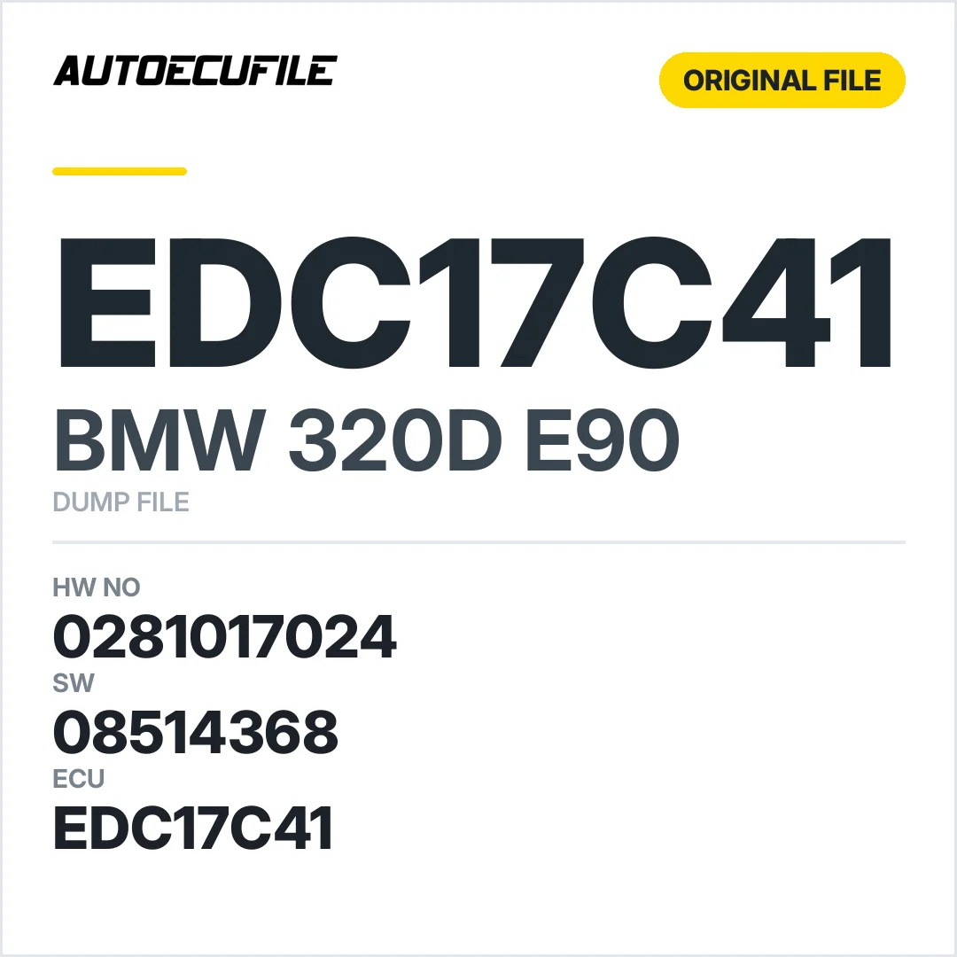 BMW 320D E90 EDC17C41 0281017024 08514368 1037507446 DUMP