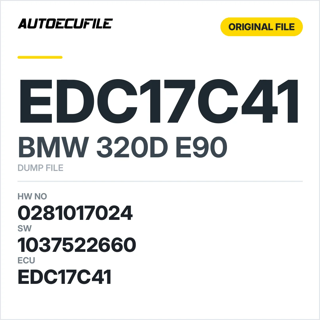 BMW 320D E90 EDC17C41 0281017024 08519767 1037522660 DUMP