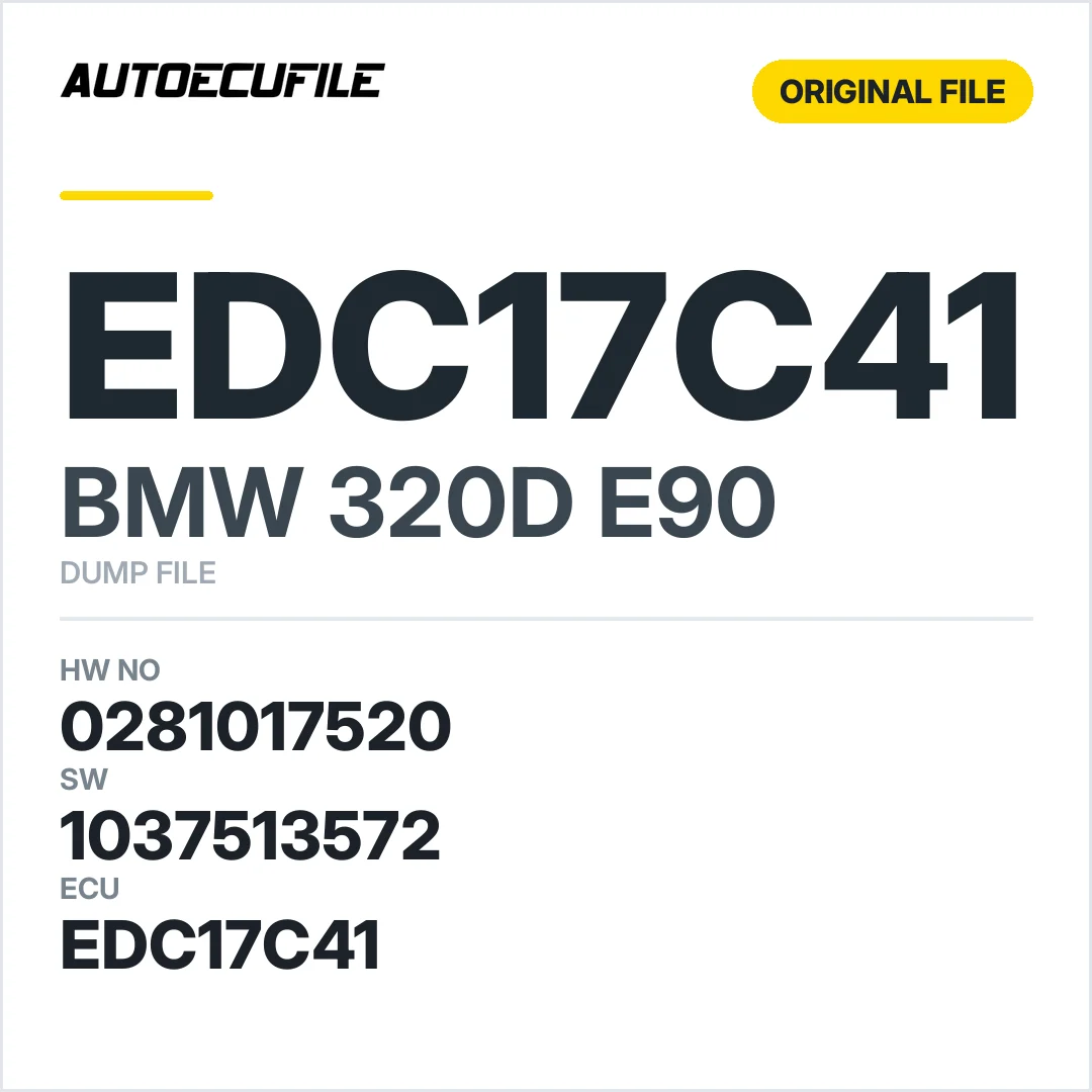 BMW 320D E90 EDC17C41 0281017520 1037513572 DUMP