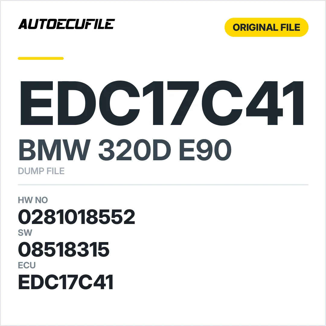 BMW 320D E90 EDC17C41 0281018552  08518315 1037517681 DUMP