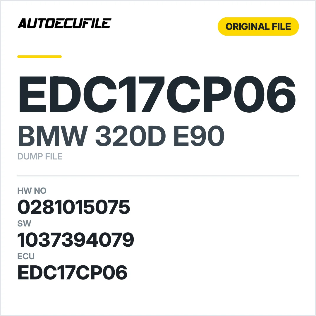BMW 320D E90 EDC17CP06 0281015075 1037394079 DUMP