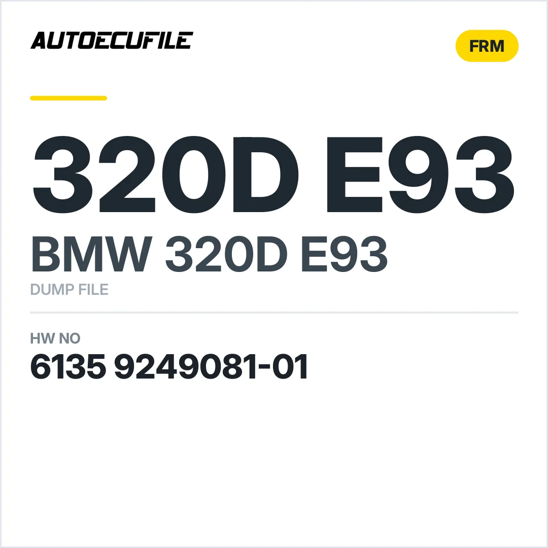 BMW 320D E93 FRM  6135 9249081-01 DUMP