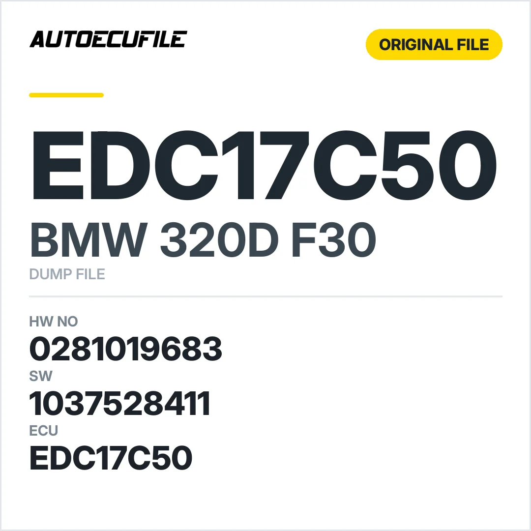 BMW 320D F30 EDC17C50 0281019683 1037528411 DUMP