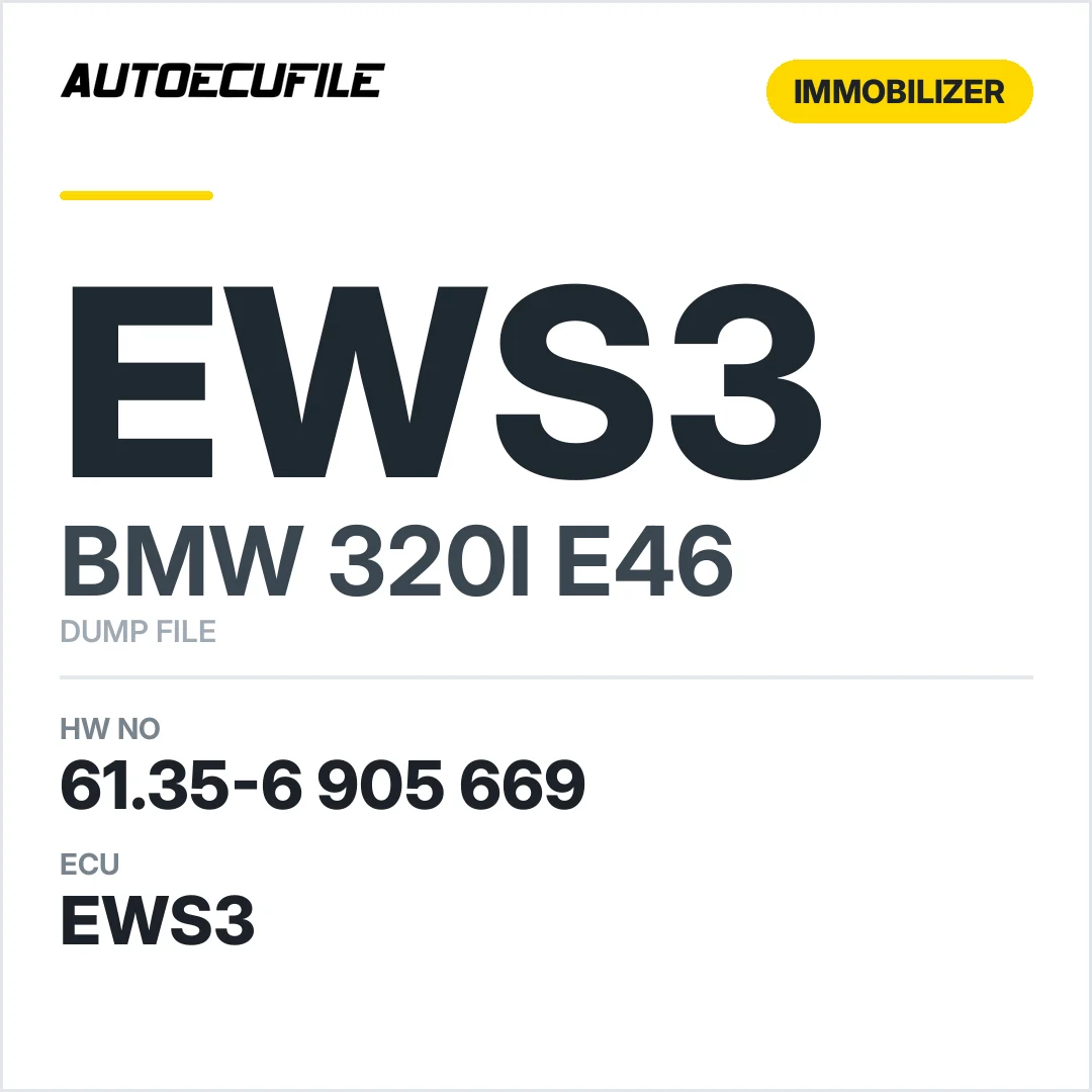 BMW 320I E46 EWS3 6135 6905669 DUMP