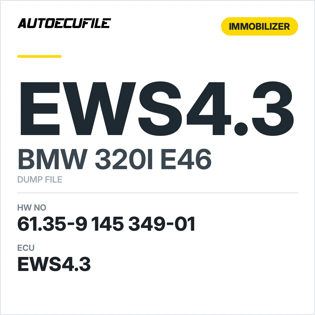 BMW 320I E46 EWS4.3 6135 9145349-01 DUMP