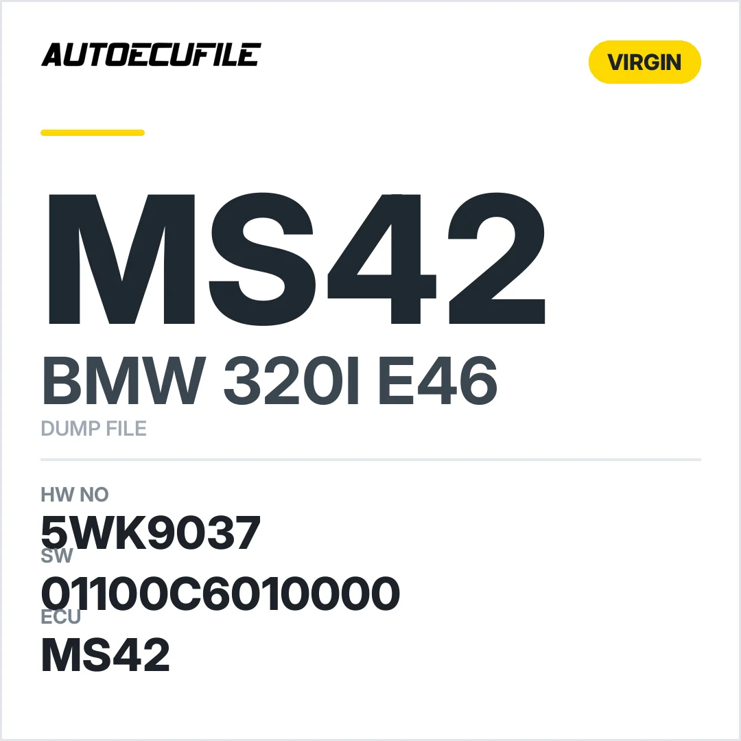BMW 320I E46 MS42 5WK9037 7500255 01100C6010000 VIRGIN DUMP.zip