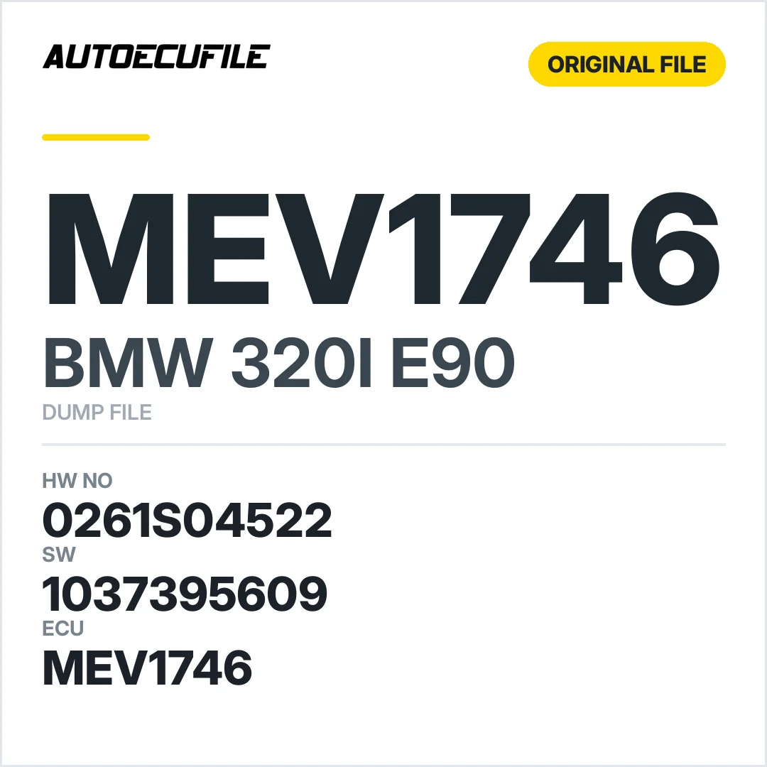 BMW 320I E90 MEV1746 0261S04522 1037395609 DUMP
