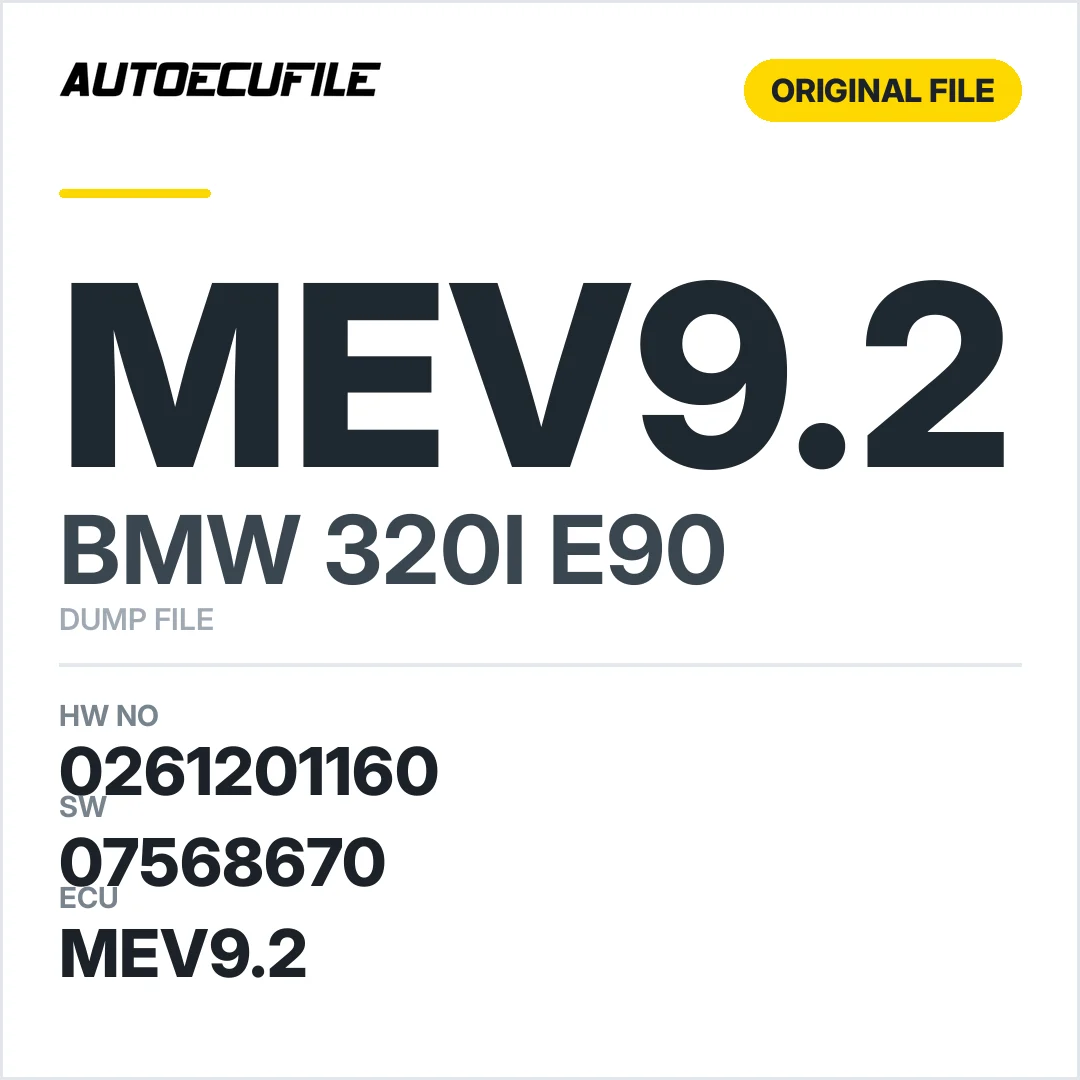 BMW 320I E90 MEV9.2 0261201160 1037379569 07568670 DUMP