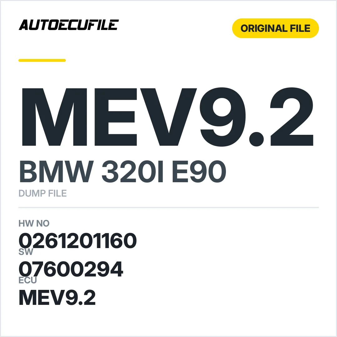 BMW 320I E90 MEV9.2 0261201160 1037379569 07600294 DUMP