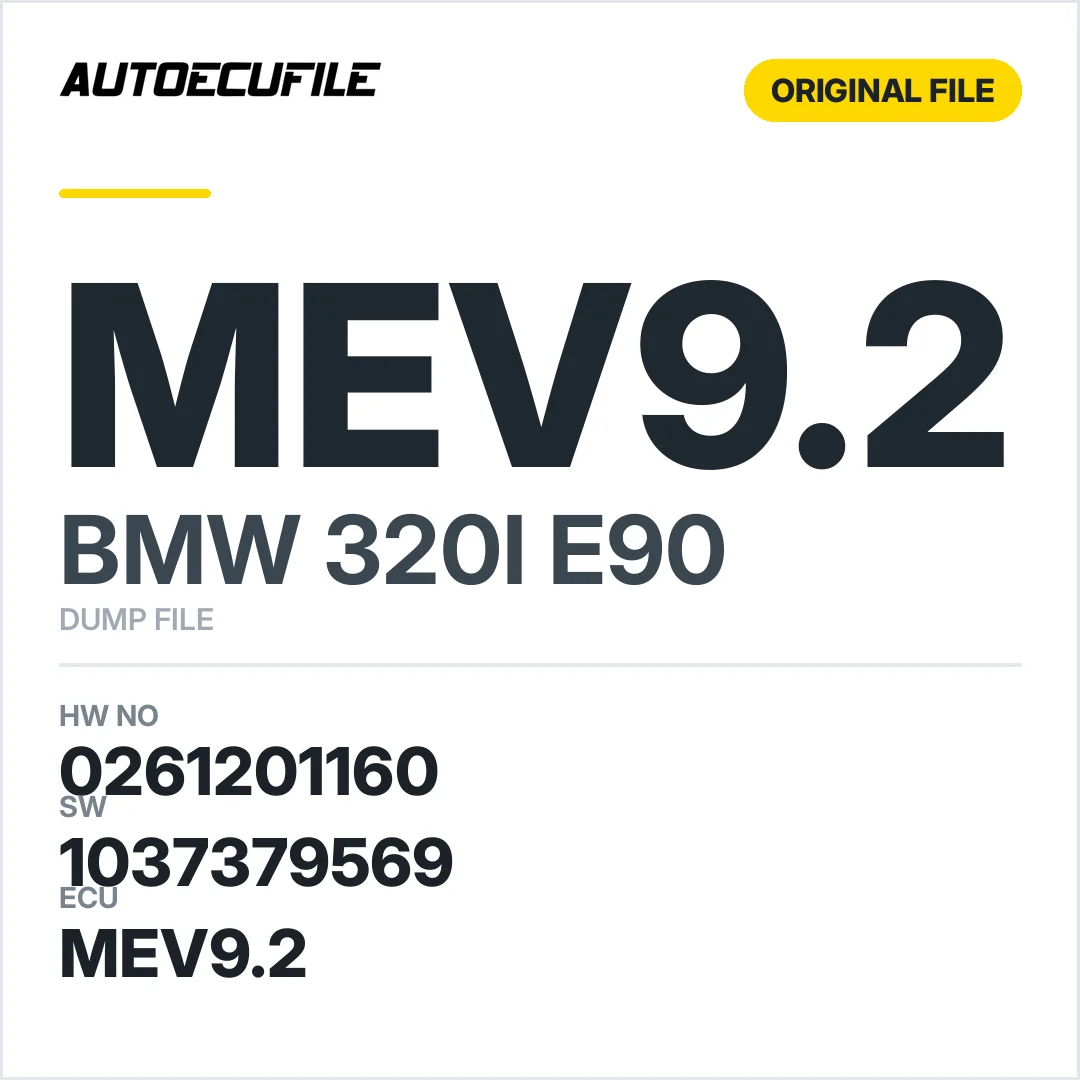 BMW 320I E90 MEV9.2 0261201160 1037379569 DUMP