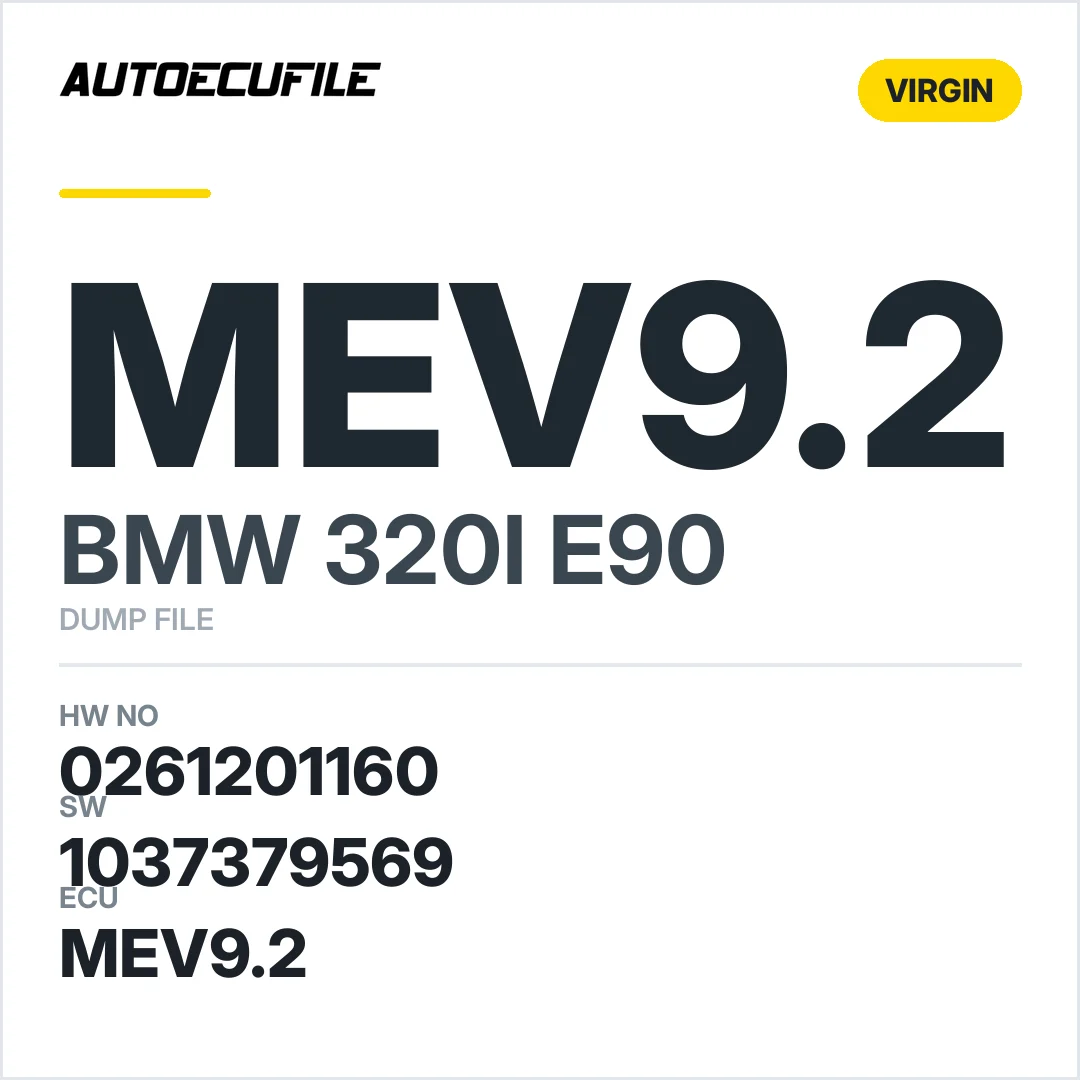 BMW 320I E90 MEV9.2 0261201160 1037379569 VIRGIN DUMP