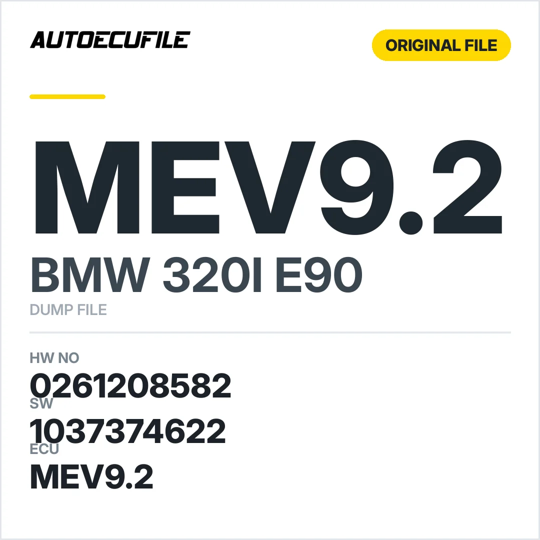 BMW 320I E90 MEV9.2 0261208582 1037374622 DUMP