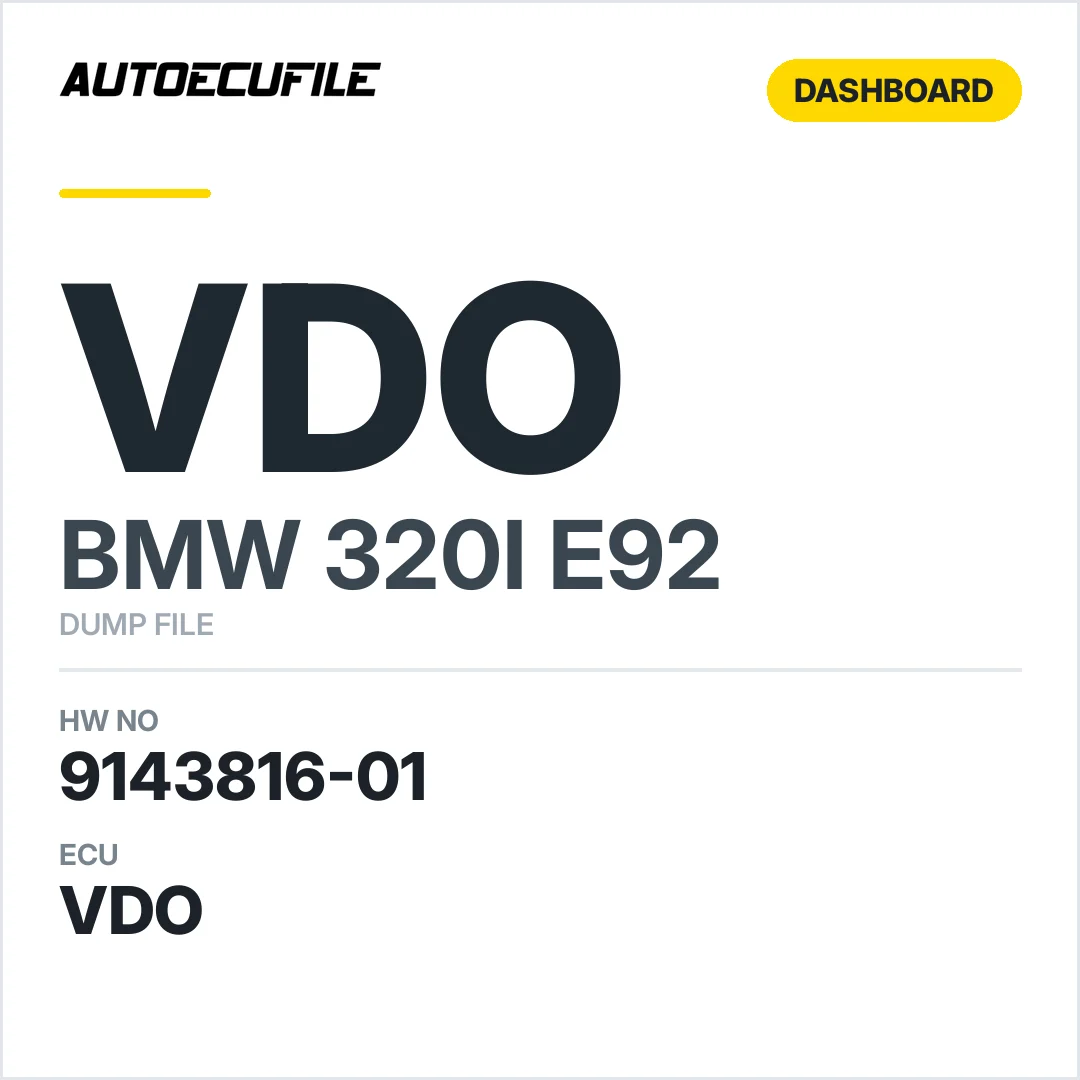 BMW 320I E92 DASHBOARD 9143816-01 DUMP