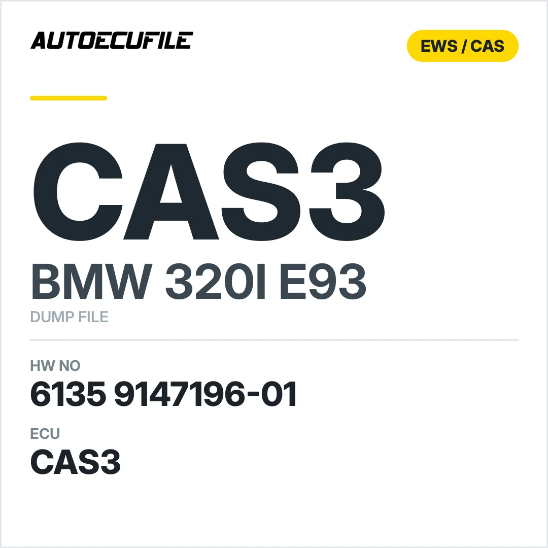 BMW 320I E93 CAS3 6135 9147196-01 DUMP