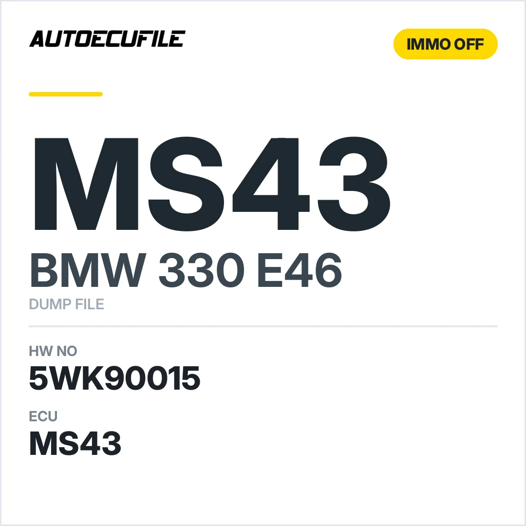BMW 330 E46 MS43 6577355404 5WK90015 IMMO OFF DUMP