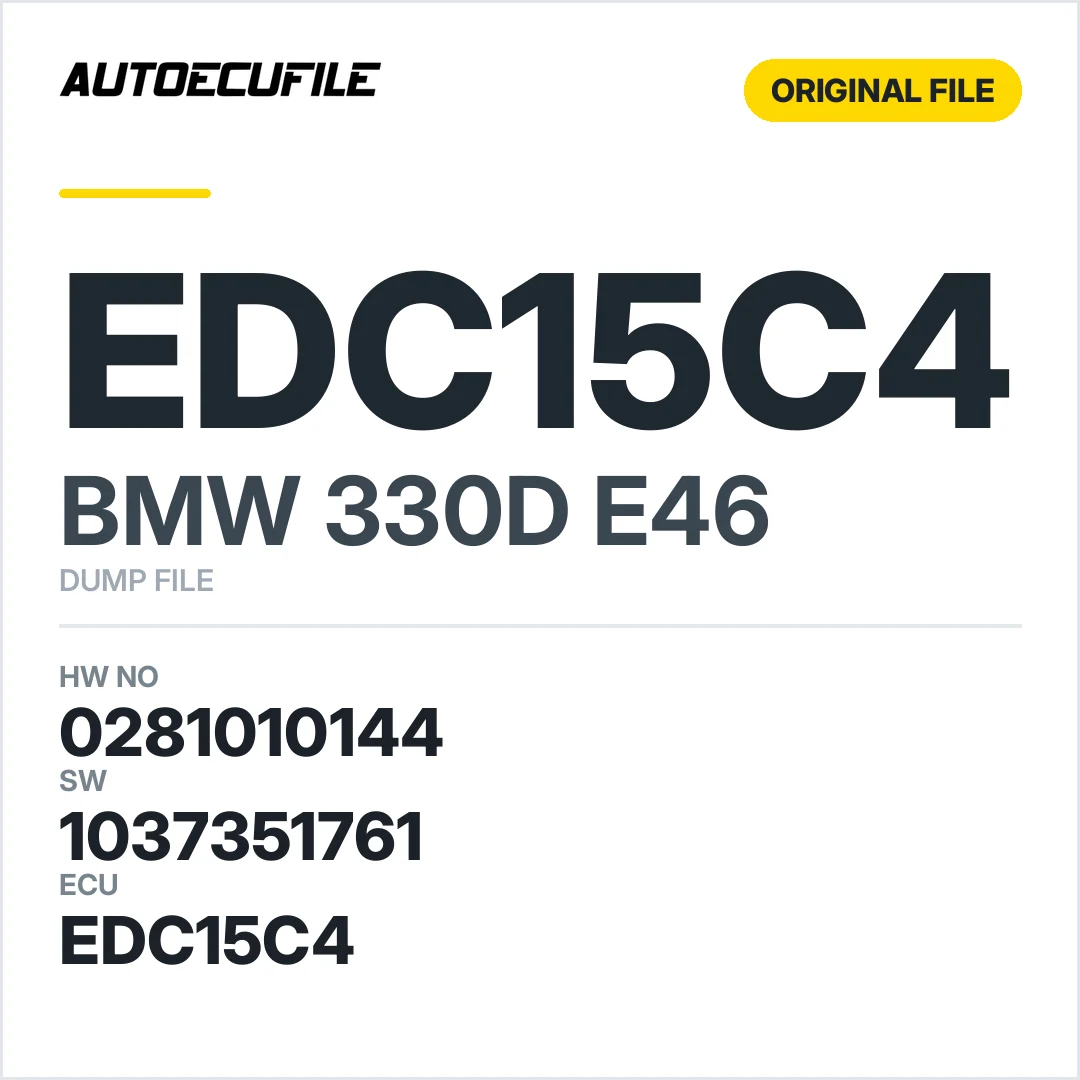 BMW 330D E46 EDC15C4  0281010144 1037351761 DUMP