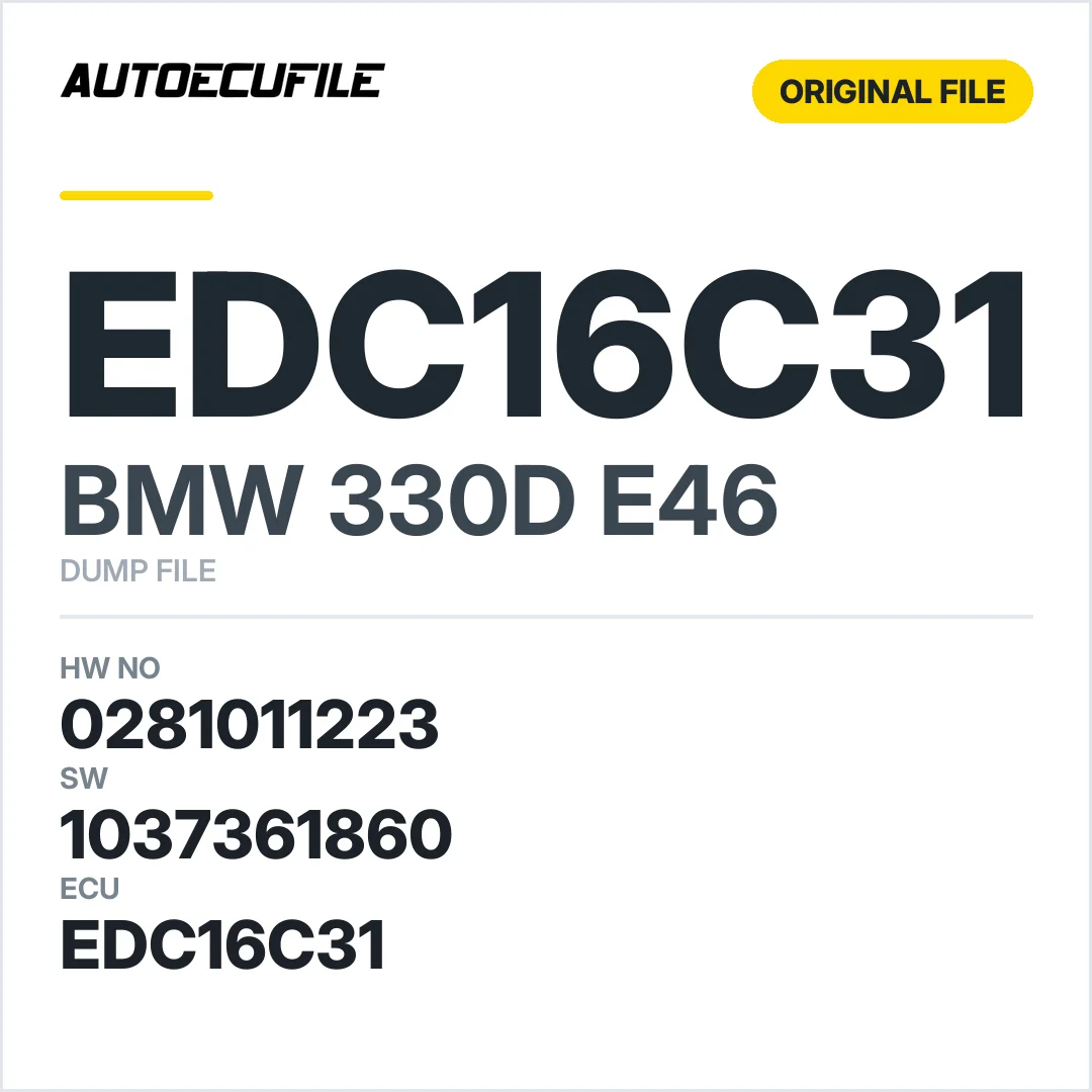 BMW 330D E46  EDC16C31 0281011223 1037361860 O 07V9A2 DUMP