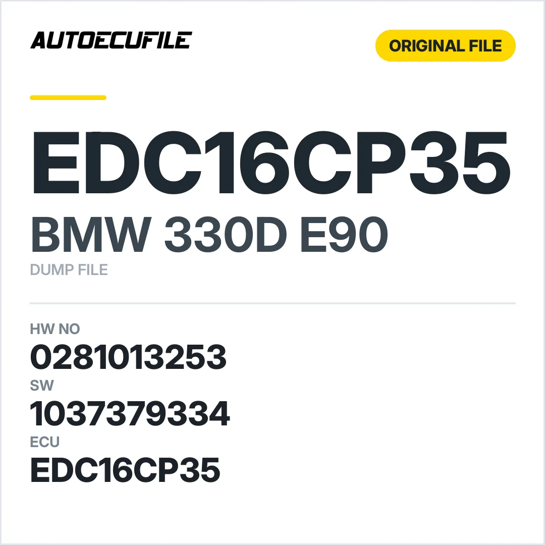 BMW 330D E90 EDC16CP35 0281013253 1037379334 DUMP