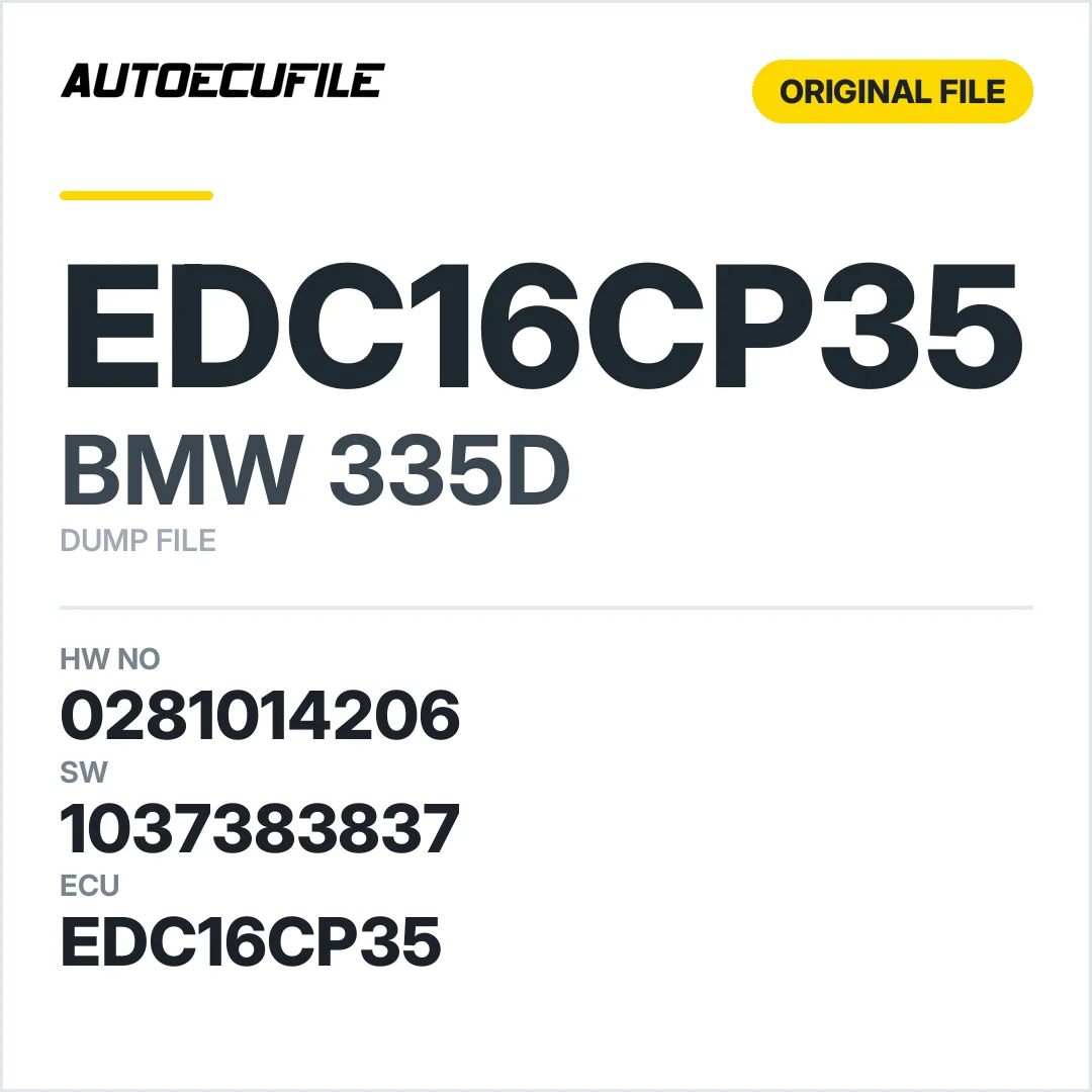 BMW 335D EDC16CP35 0281014206 1037383837 DUMP