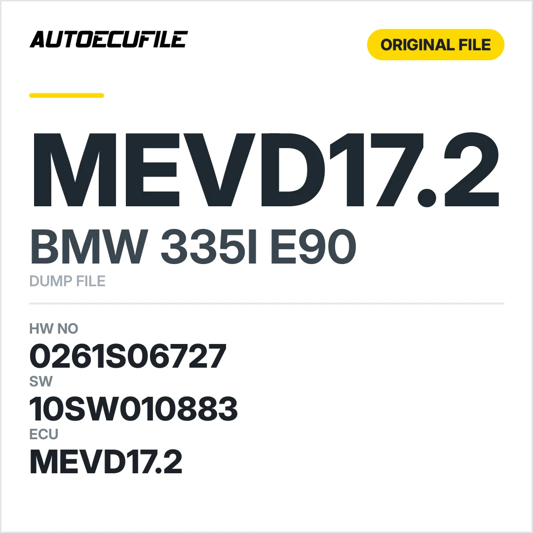 BMW 335I E90 MEVD17.2 0261S06727 10SW010883 1037512171 DUMP