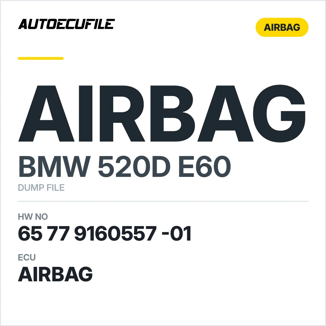 BMW 520D E60 AIRBAG 65 77 9160557 -01 DUMP