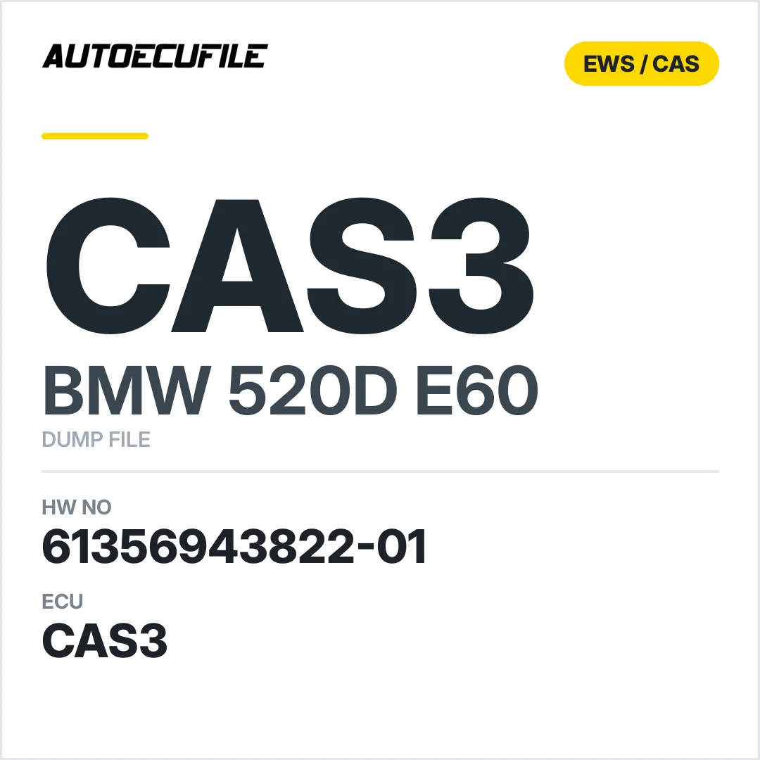 BMW 520D E60 CAS3 61356943822-01 DUMP