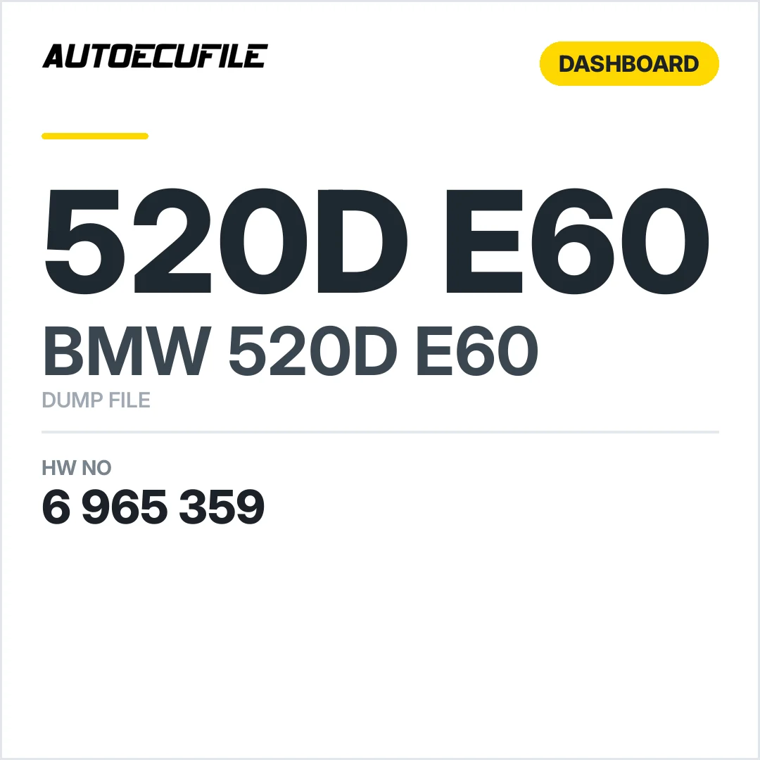 BMW 520D E60 DASHBOARD 6965359 DUMP