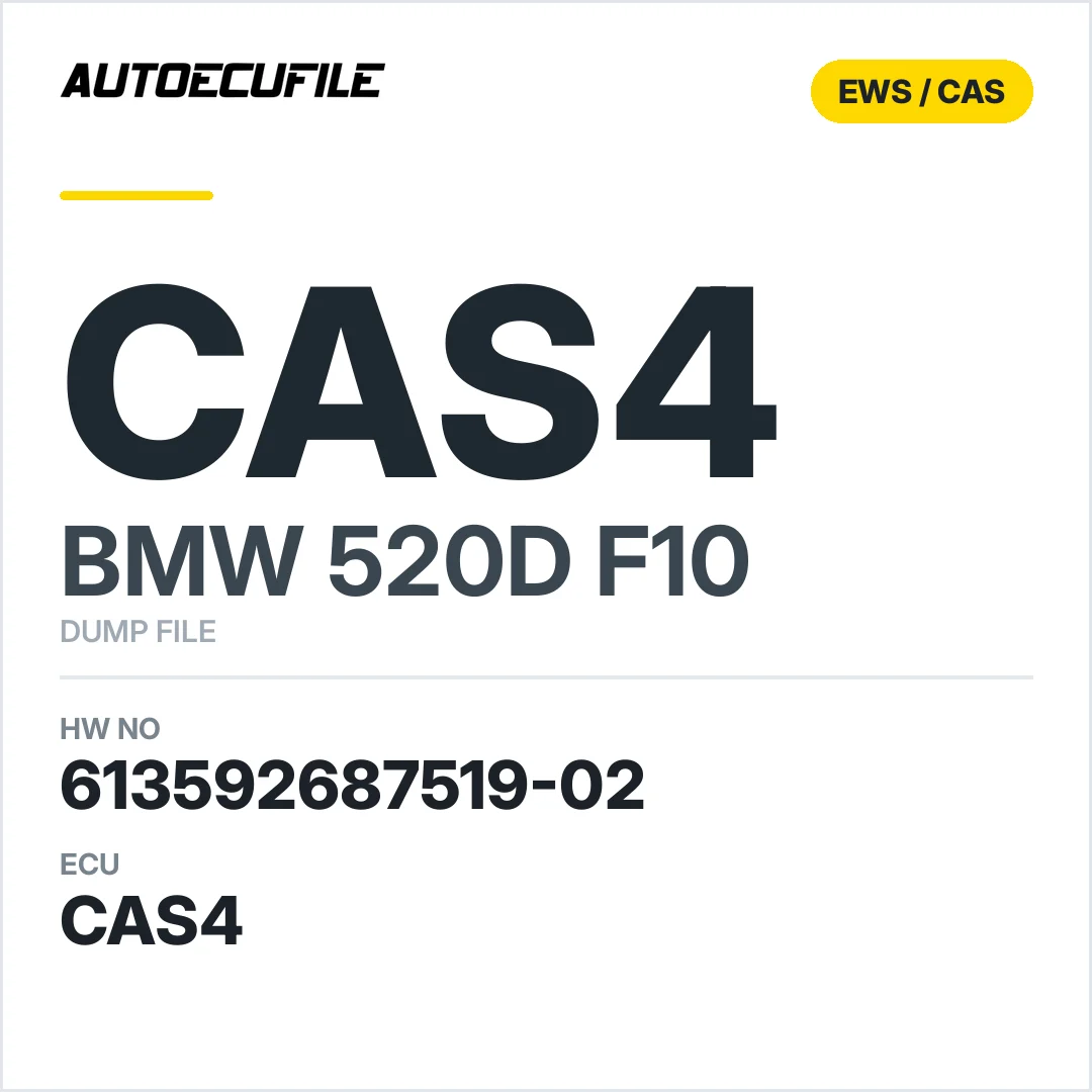 BMW 520D F10 CAS4 6135 92687519-02 DUMP