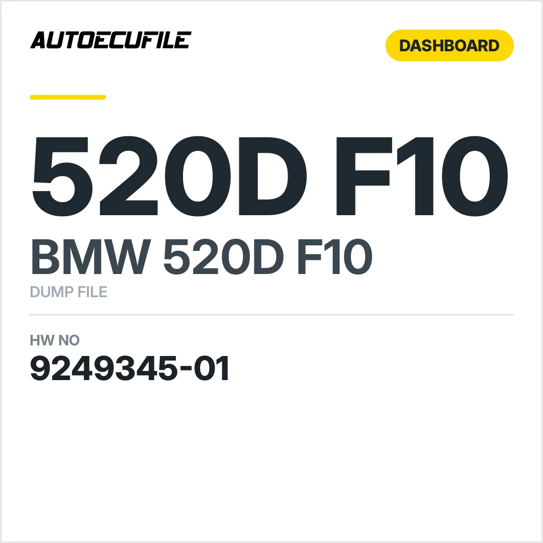 BMW 520D F10 DASHBOARD 9249345-01 DUMP