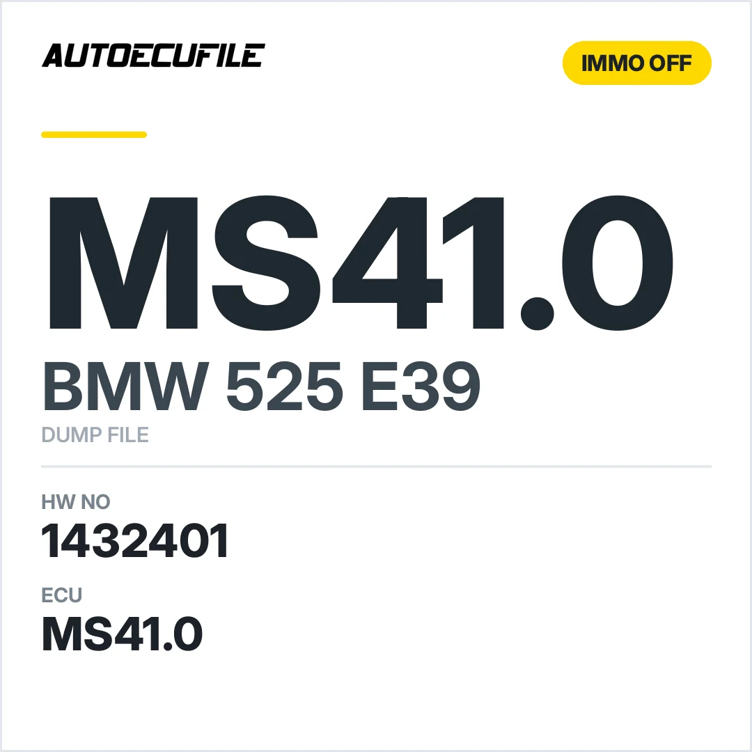BMW 525 E39 MS41.0 5WK90321 1432401 IMMO OFF DUMP