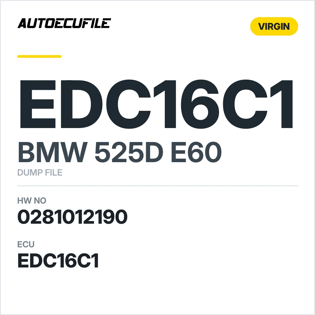 BMW 525D E60 EDC16C1 0281012190 VIRGIN DUMP