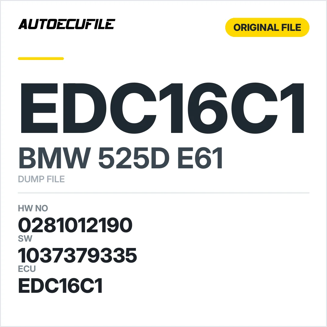BMW 525D E61 EDC16C1 0281012190 1037379335 DUMP