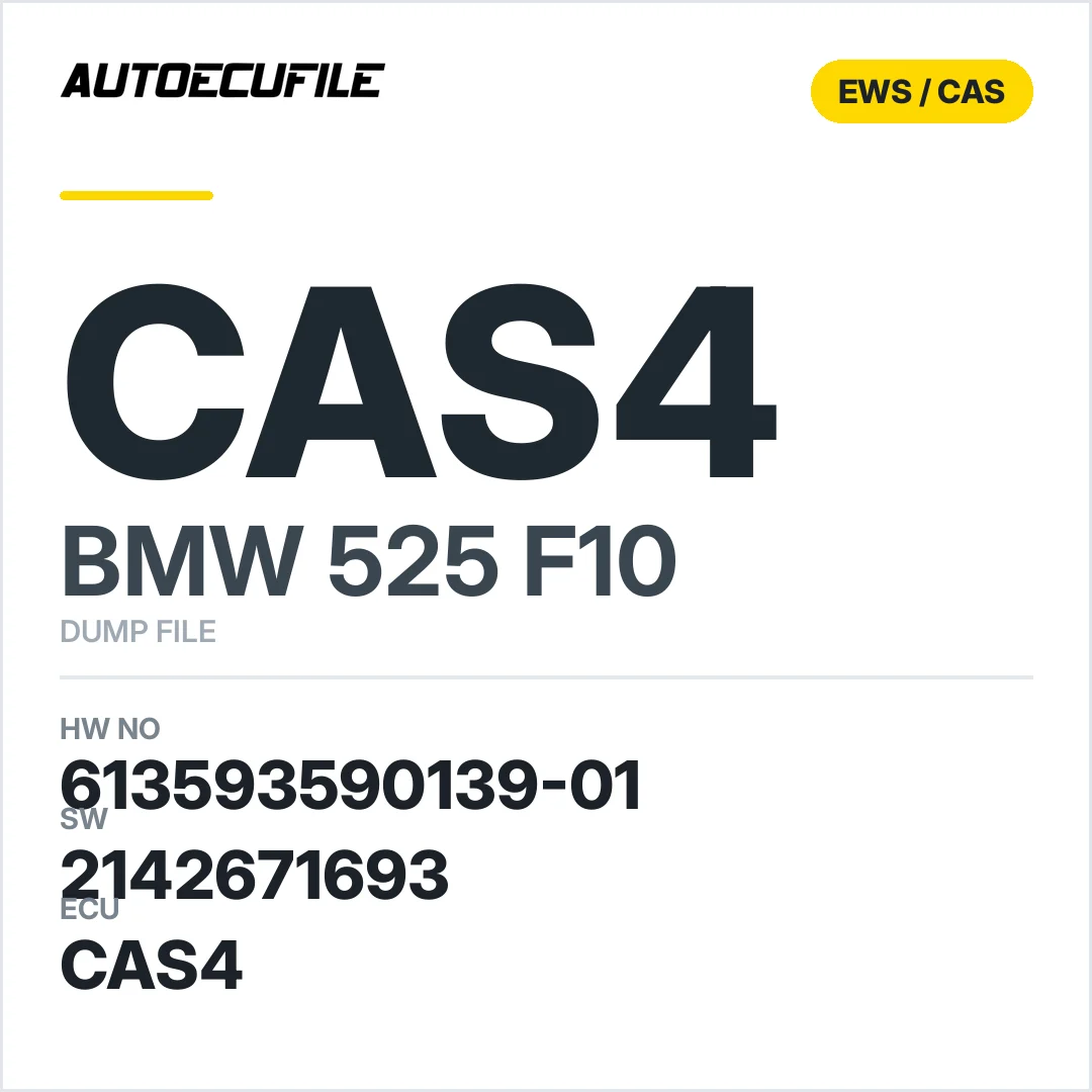 BMW 525D F10 CAS4 6135 93590139-01 DUMP