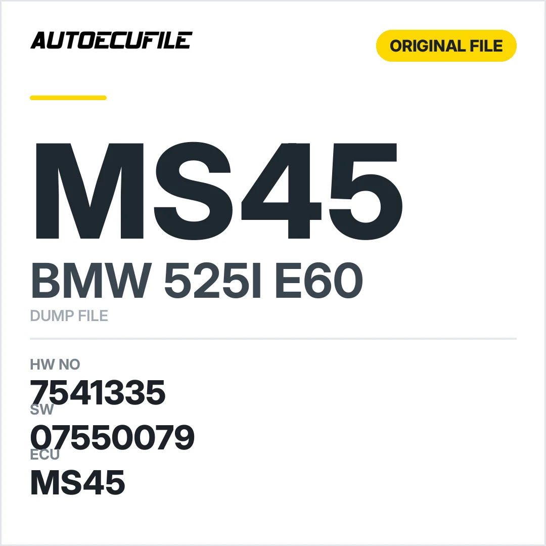 BMW 525I E60 MS45 7541335 07550079 DUMP