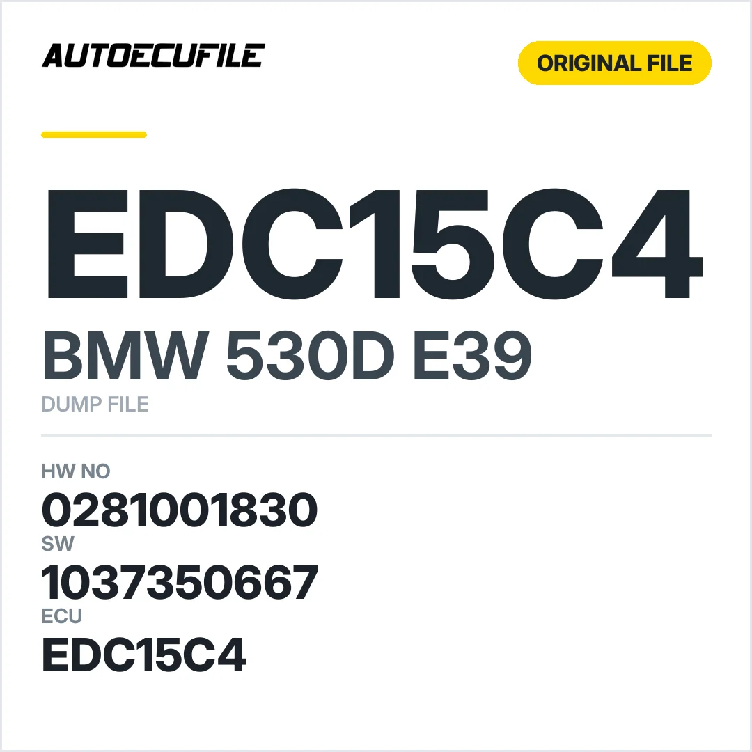 BMW 530D E39 EDC15C4 0281001830 1037350667 DUMP