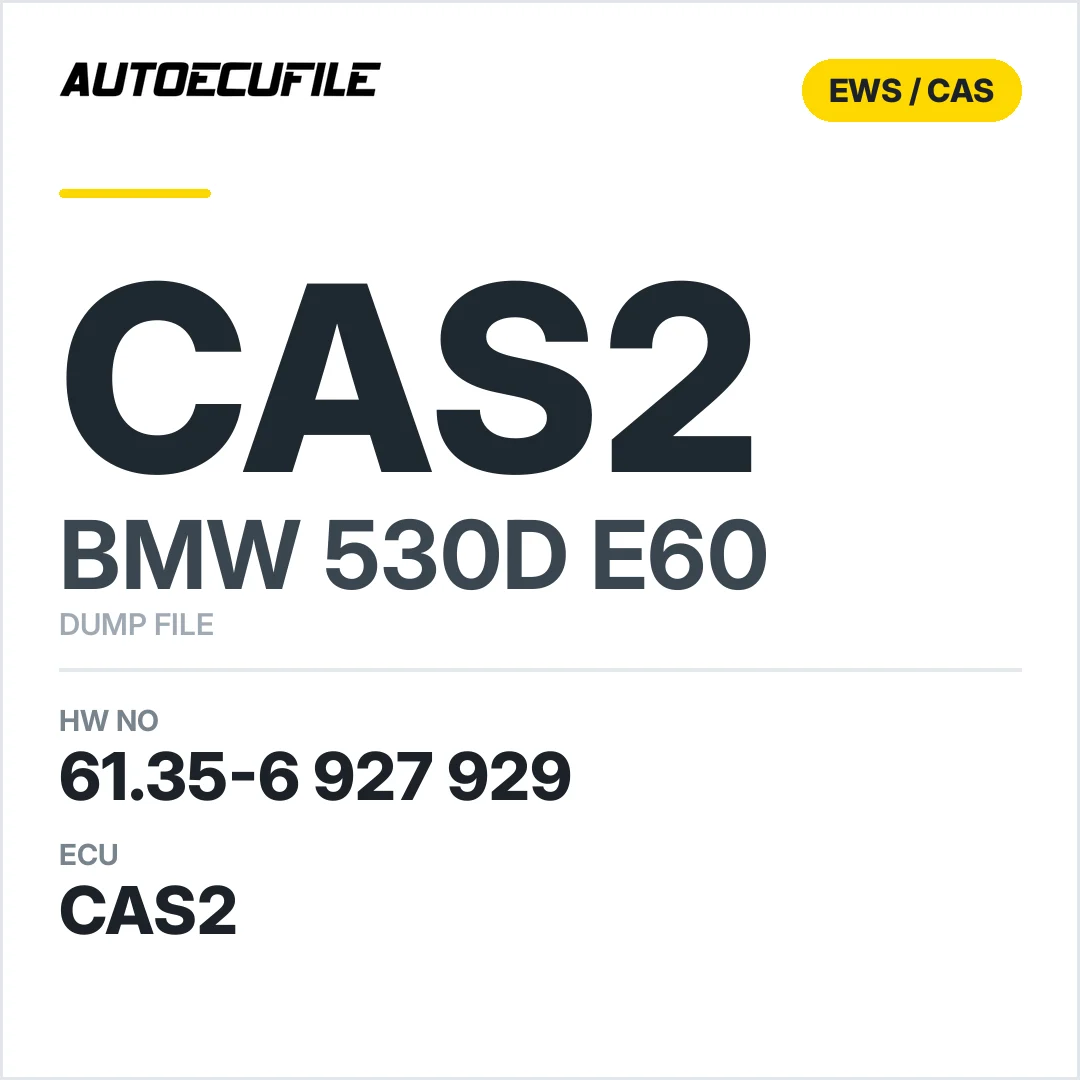 BMW 530D E60 CAS2 6135 6927929 DUMP
